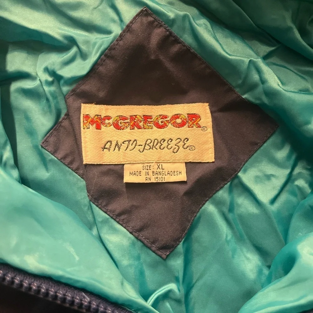Vintage McGregor anti breeze Navy and Teal Windbreaker 90s y2k